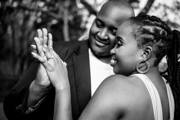 Wedding couple enjoying a dance in Kenya.